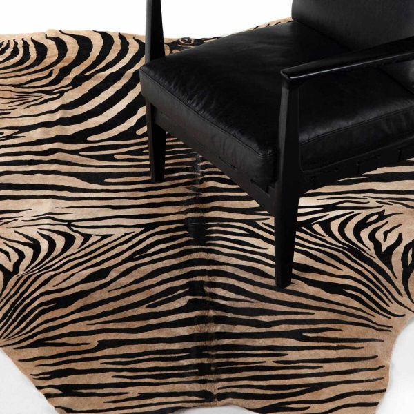 Four Hands Zebra Printed Hide Rug - Zebra Hair on Hide Supply - Image 2