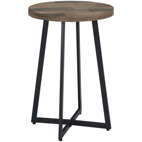 22   Tall Solid Wood Cross Legs End Table Hot on Sale - Image 2