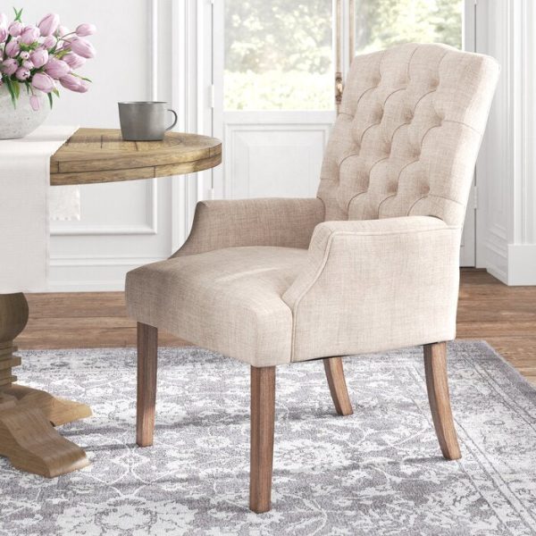 Lila Tufted Linen Arm Chair Hot on Sale