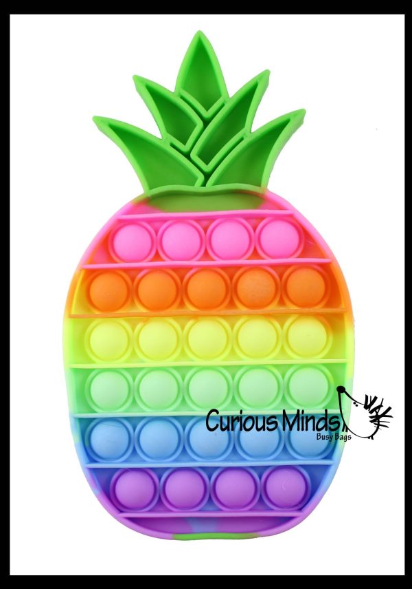 Colorful Pineapple Fruit Theme Bubble Pop Fidget Toy - Silicone Push Poke Bubble Wrap Fidget Toy - Press Bubbles to Pop the Bubbles Down Then Flip it over and Do it Again - Bubble Popper Sensory Stress Toy Pinapple Sale - Image 2